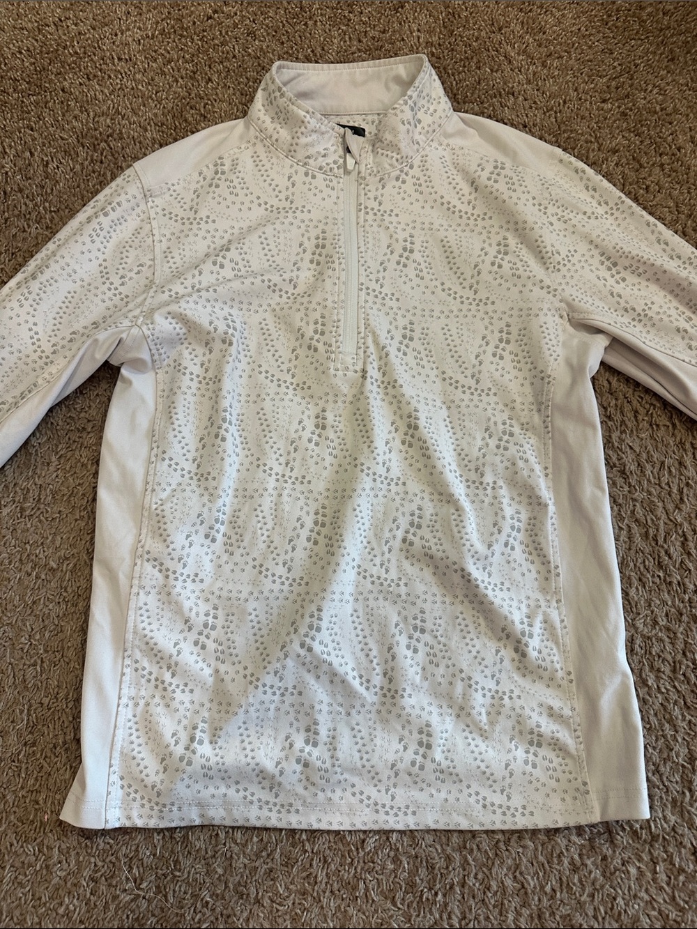 Waggle White Quarter-Zip Long Sleeve Pullover